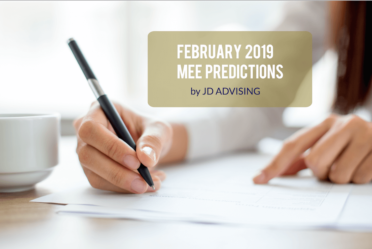 february 2019 mee predictions, february 2019 multistate essay exam predictions