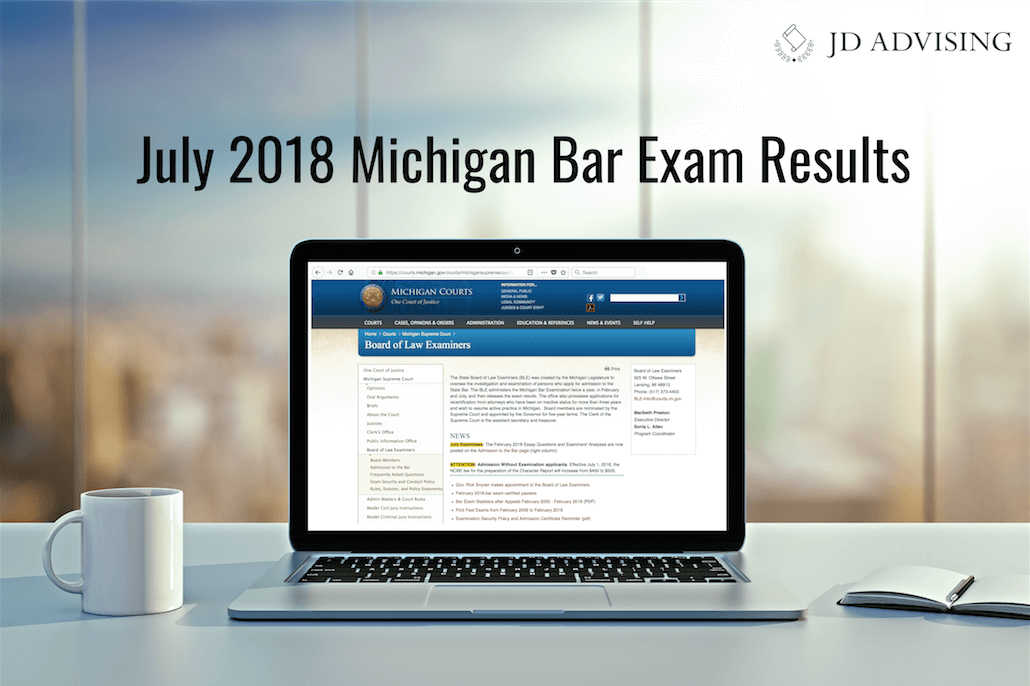 July 2018 Michigan bar exam results