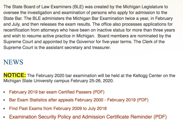 Michigan Board Of Law Examiners Appears To Get Increasingly Annoyed At ...