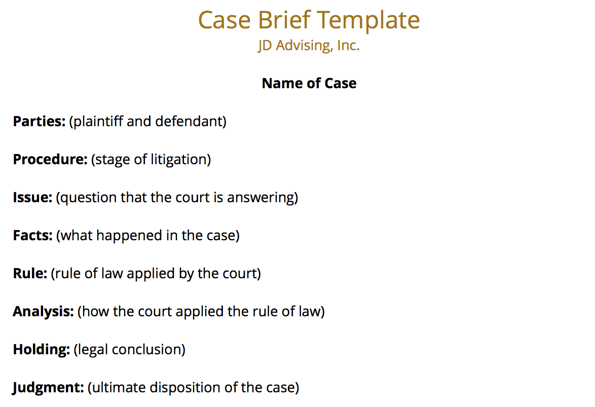 case brief template