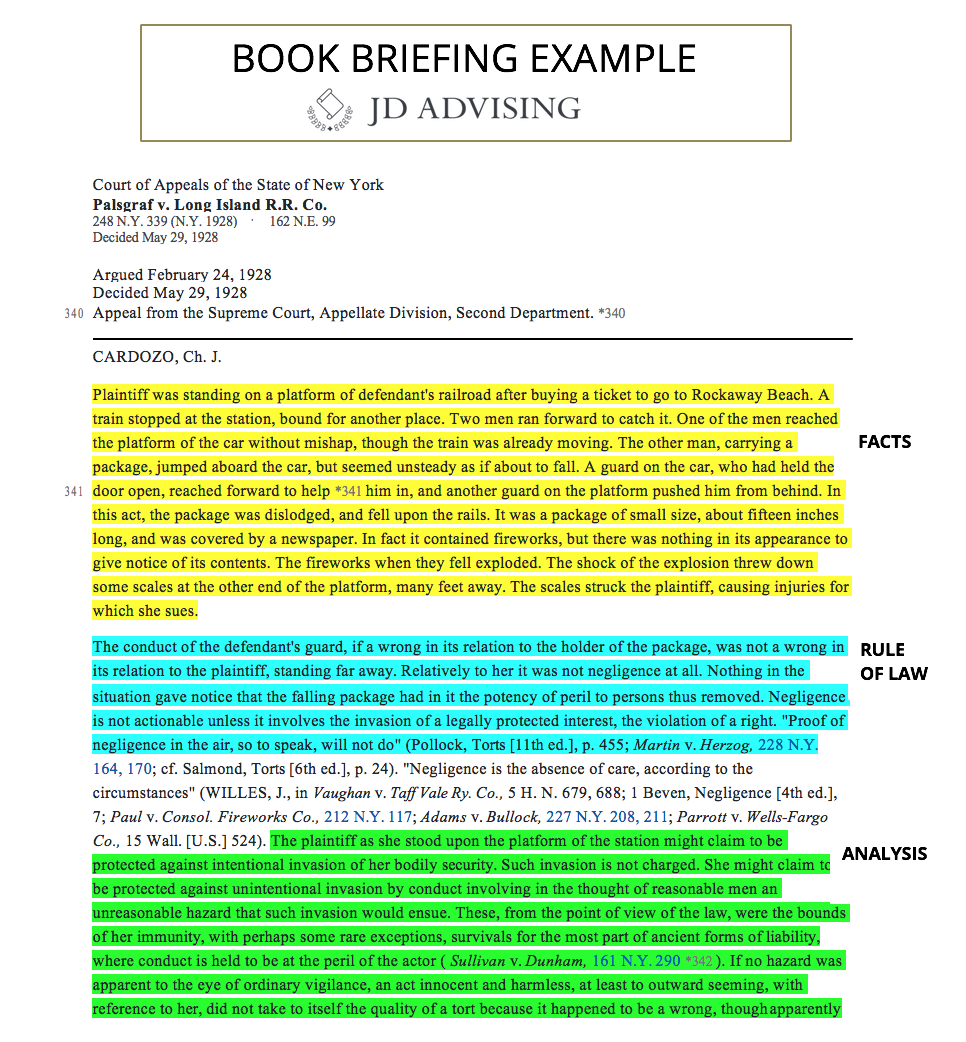 book briefing example, case brief example