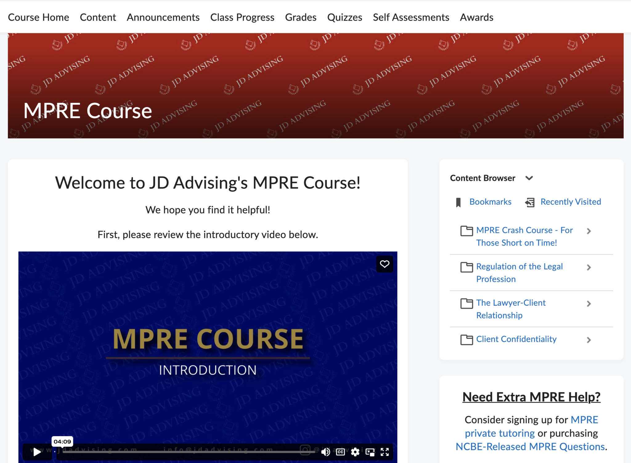 Put off studying for the MPRE? Sign up for our free MPRE course! JD