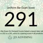 ube score 291 jd advising bar exam course