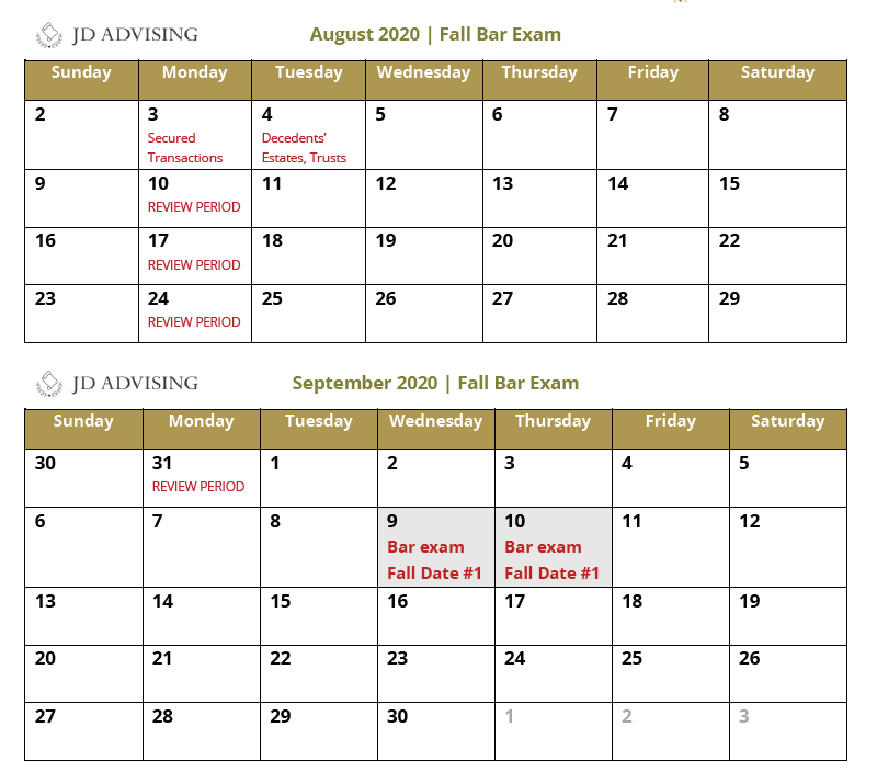 fall bar exam study schedule template, fall bar exam study schedule example
