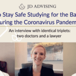 how to stay safe studying for the bar exam during the coronavirus pandemic, jd advising founder identical triplet sisters doctors