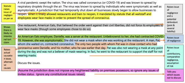 Law School Final Exam Sample Question | JD Advising