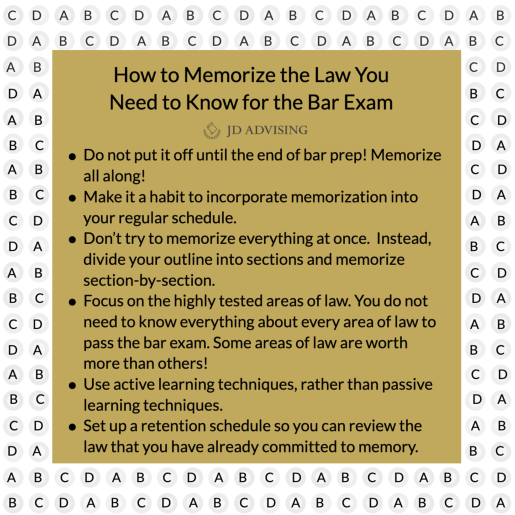 How to Memorize the Law You Need to Know for the Bar Exam