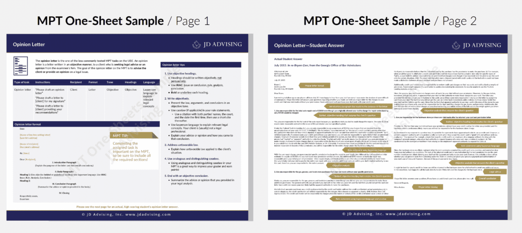 MPT One-Sheets - JD Advising