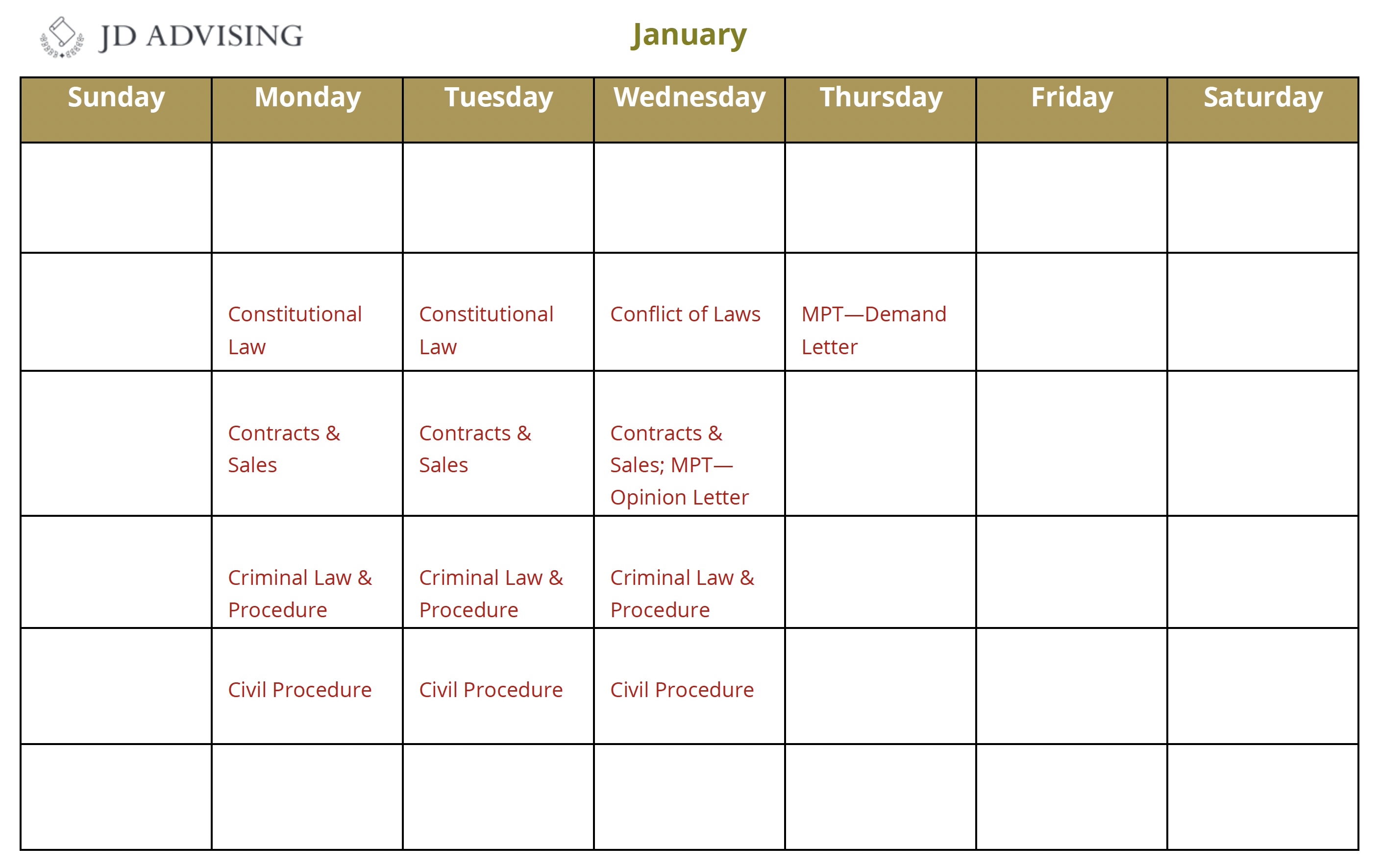 february bar exam study schedule, sample study schedule for february bar exam