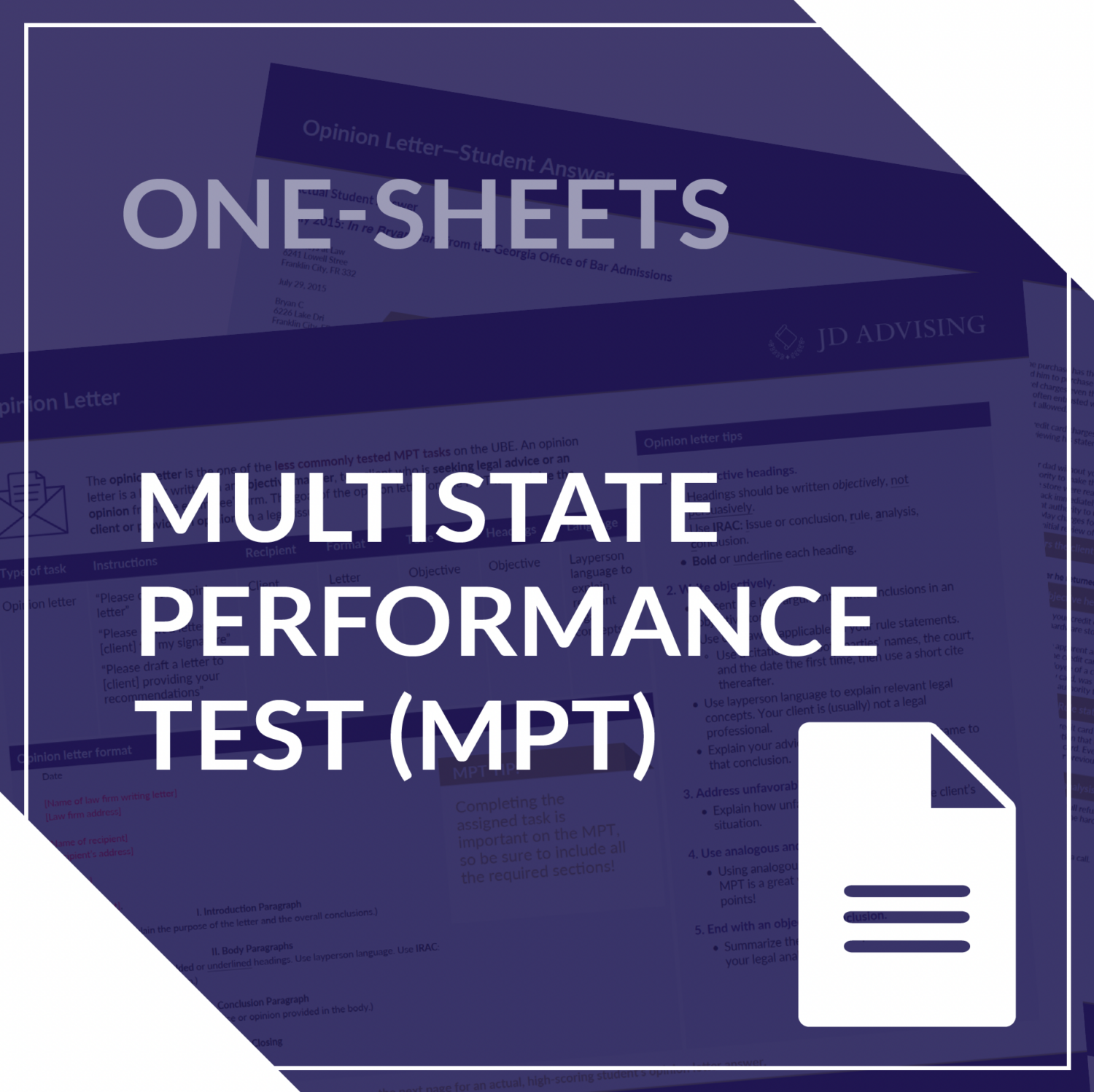 MPT One-Sheets - JD Advising